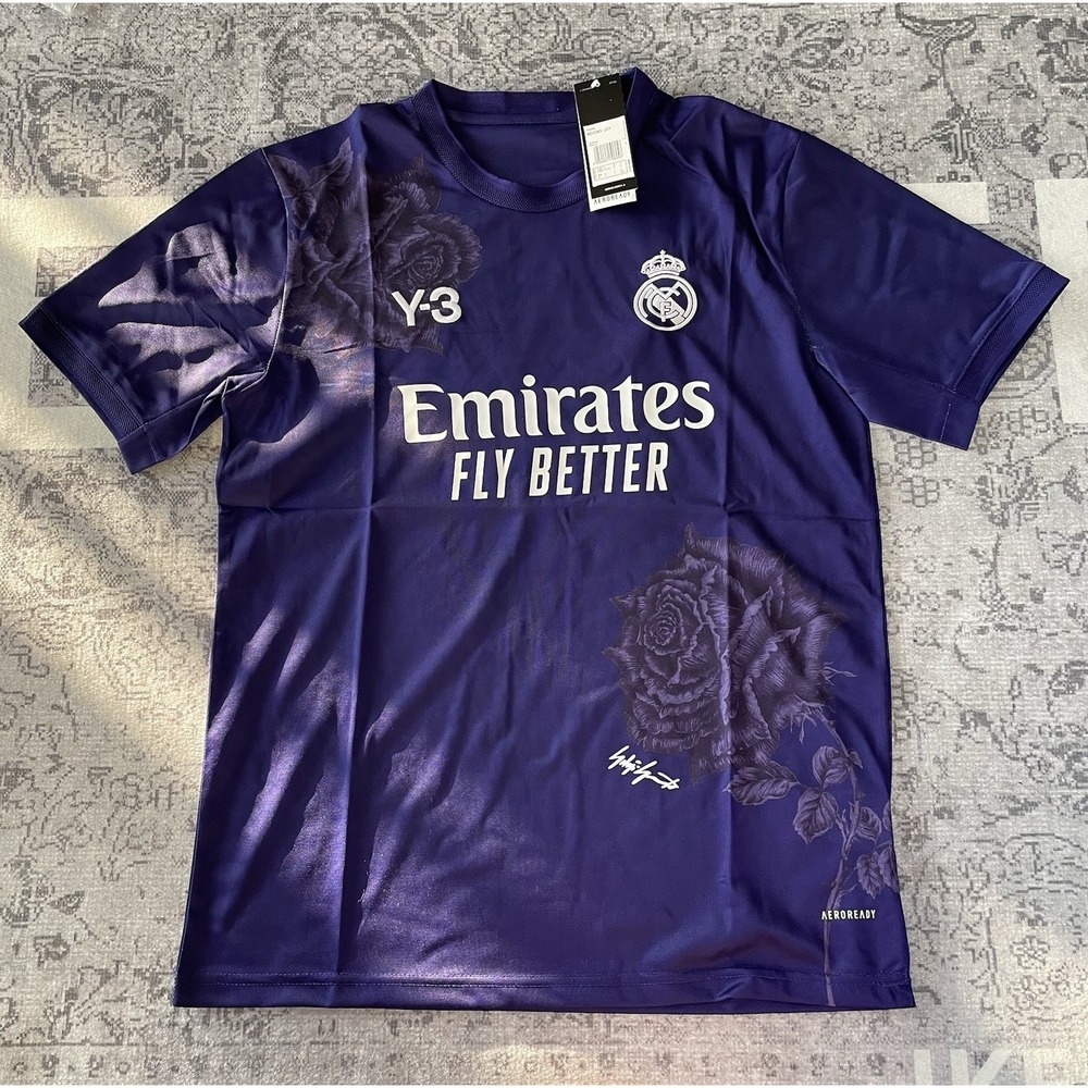 adidas Real Madrid Men's L Purple Aeroready Soccer Jersey Official Licensed